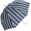 assa公式 RJ224 グレースストライプ ジャンプ傘 ネイビー レディース 長傘 ワンプッシュ開閉 おしゃれ