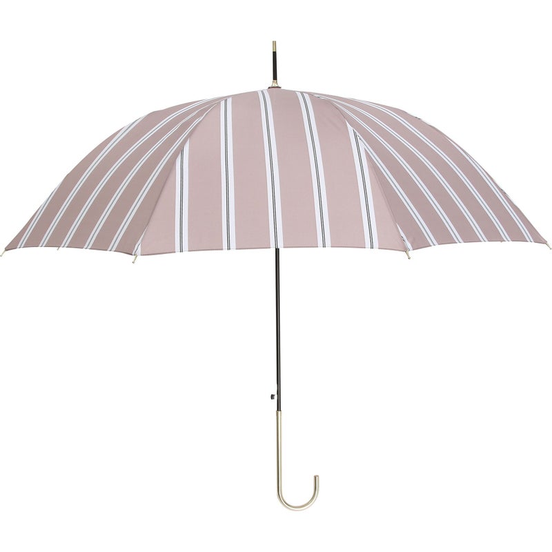 assa公式 RJ224 グレースストライプ ジャンプ傘 モカ レディース 長傘 ワンプッシュ開閉 おしゃれ