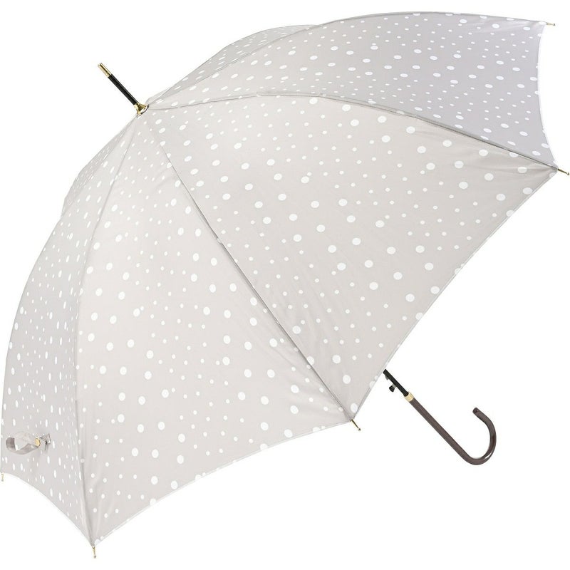 WRJ227 グレー マルチドット 耐風ジャンプ傘 レディース ワンプッシュ開閉