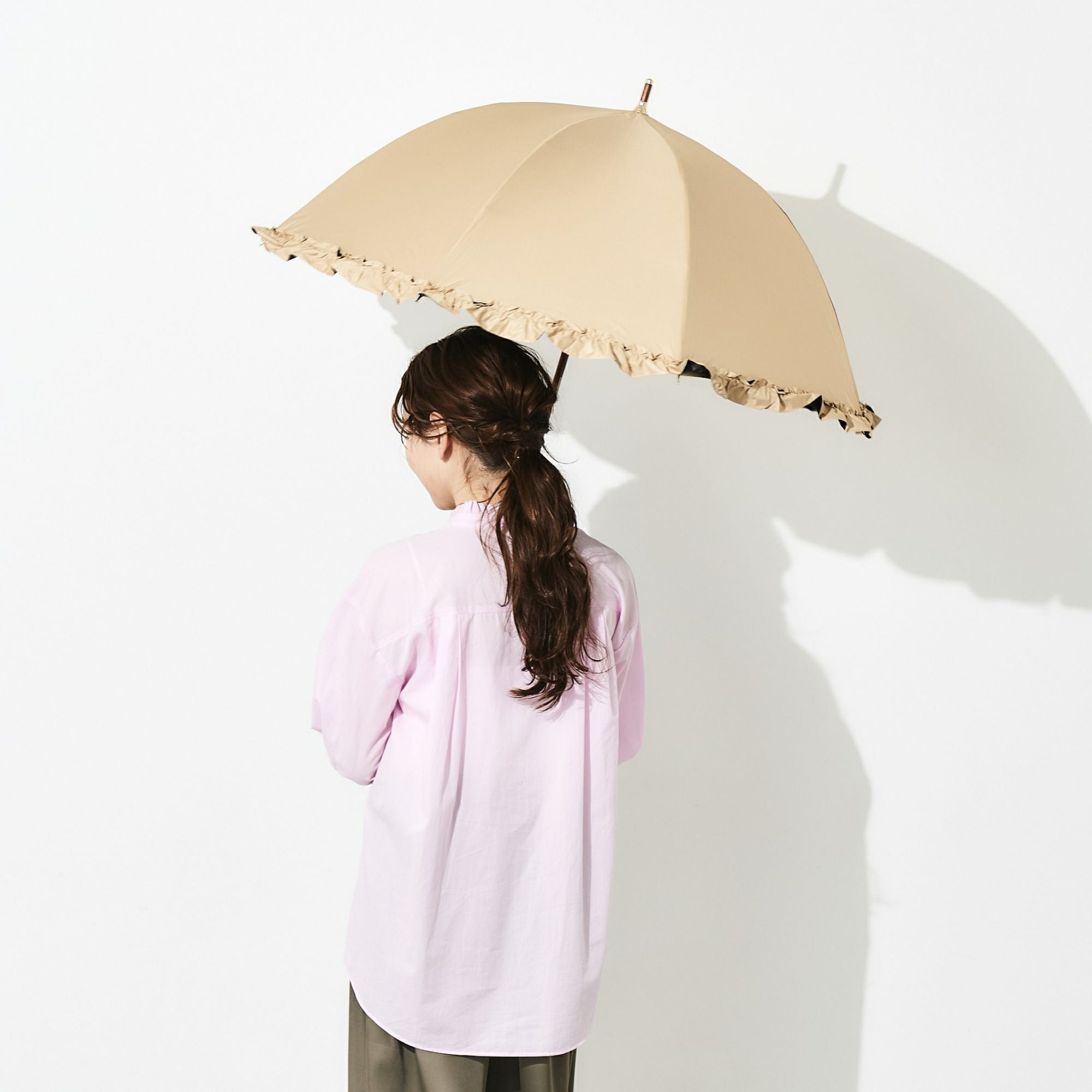 ◆美品◆トラノイ◆袖フリルヴィンテージサテンブルゾン◆グレー◆裾バルーン◆ 日傘 フリル 《BODY WRAP 100》 長傘 BL701 | ASCENTE Online Store