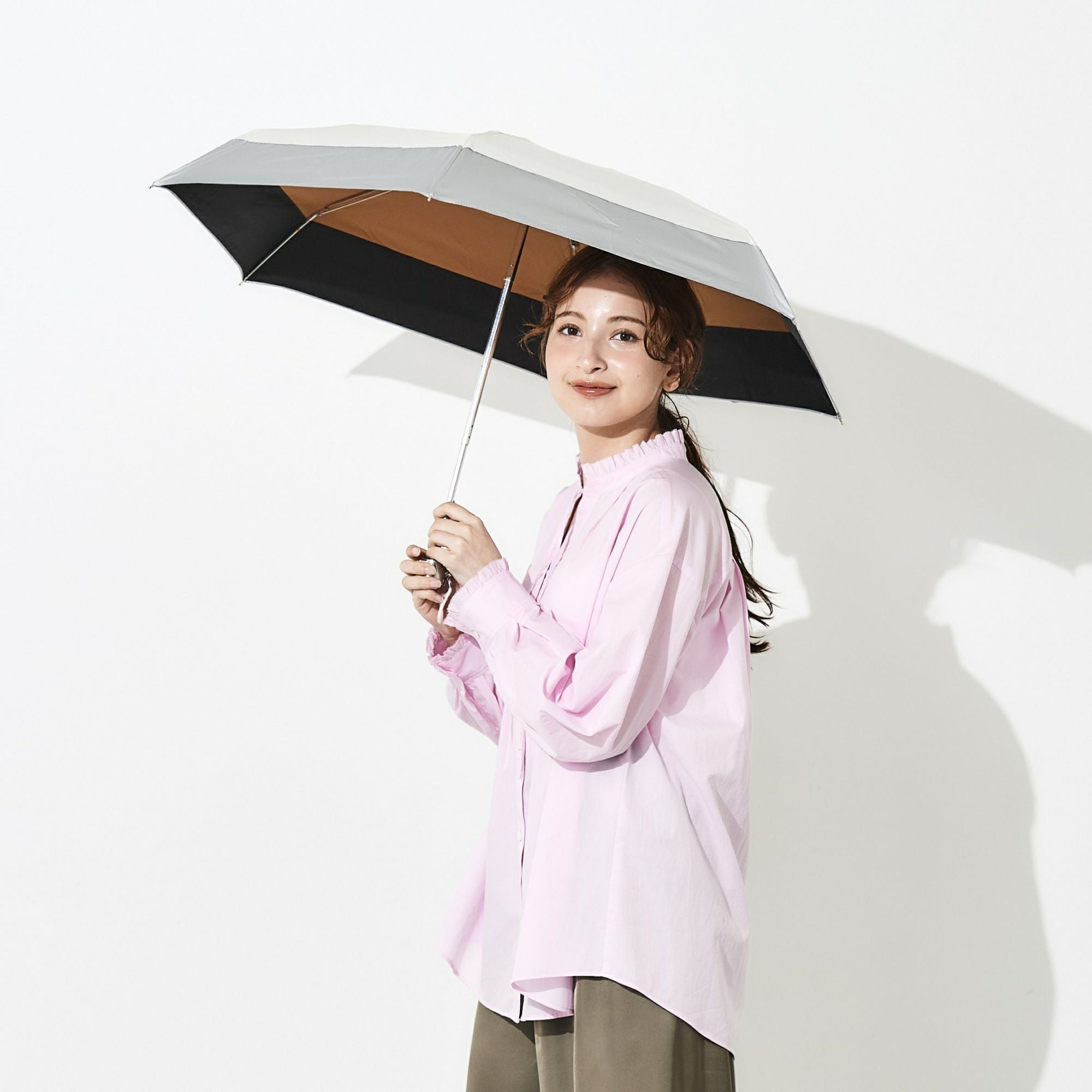 日傘 ホワイト切継 5段ミニ折りたたみ傘 FMM781 | ASCENTE Online Store