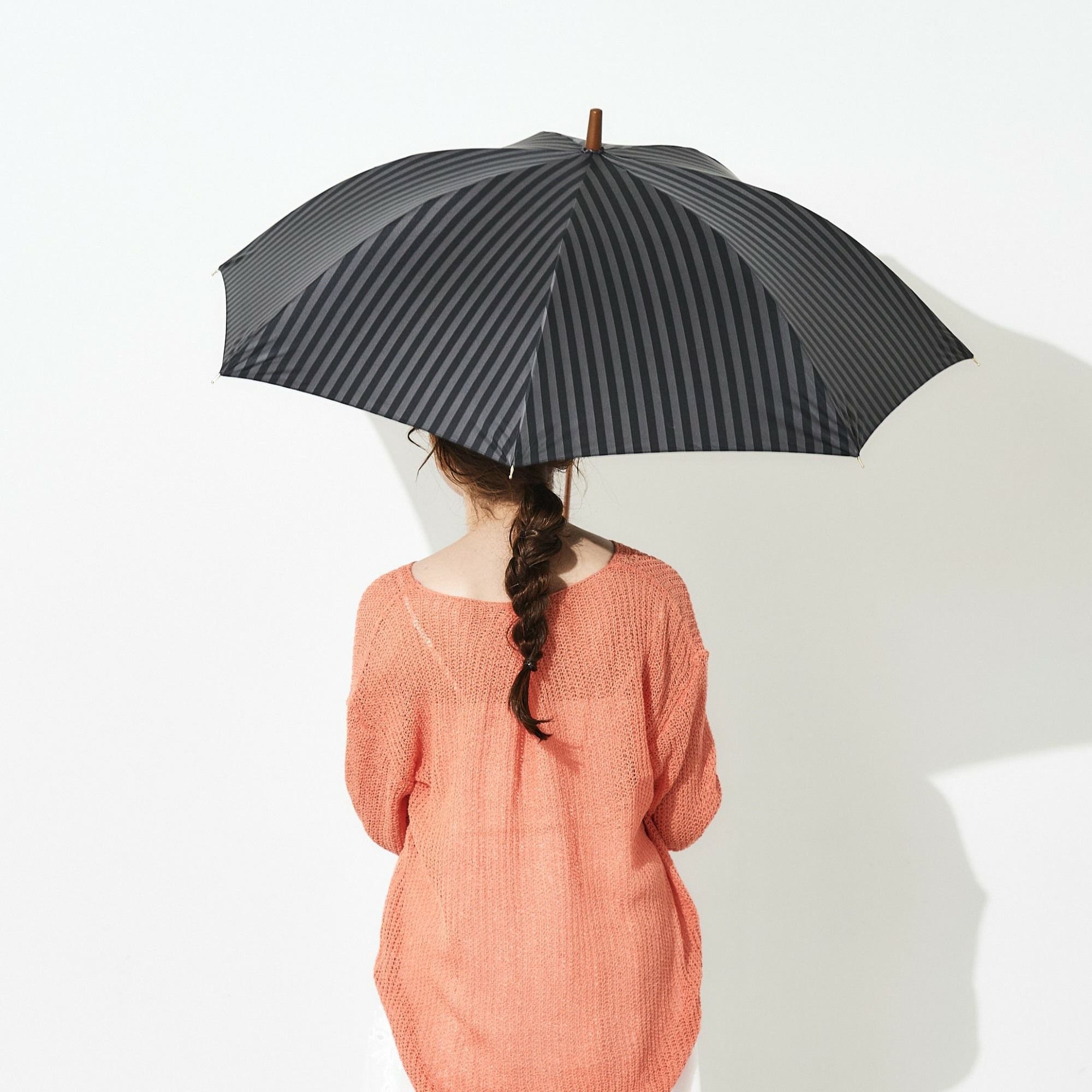 日傘 ノーマルストライプ 《ALL IN UMBRELLA》 晴雨兼用 長傘 AL753