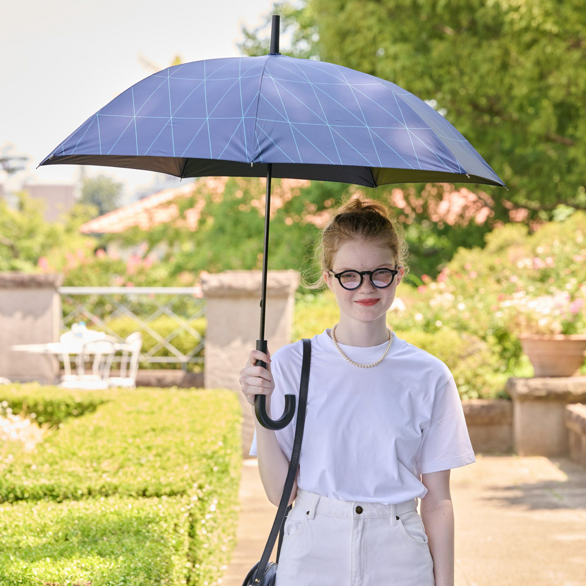 日傘 ラインアングル 《ALL IN UMBRELLA》 ユニセックス 晴雨兼用 長傘