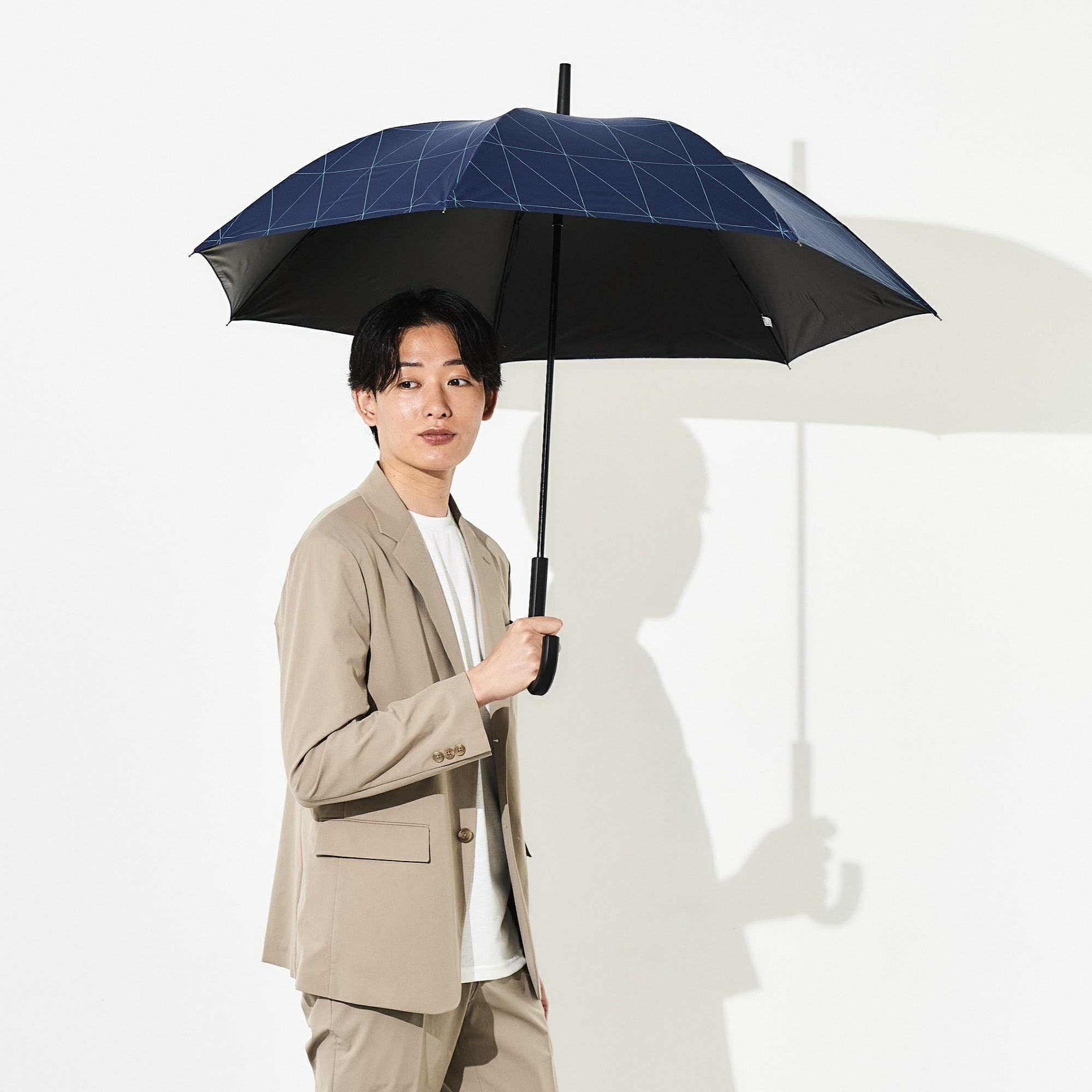 日傘 ラインアングル 《ALL IN UMBRELLA》 ユニセックス 晴雨兼用 長傘