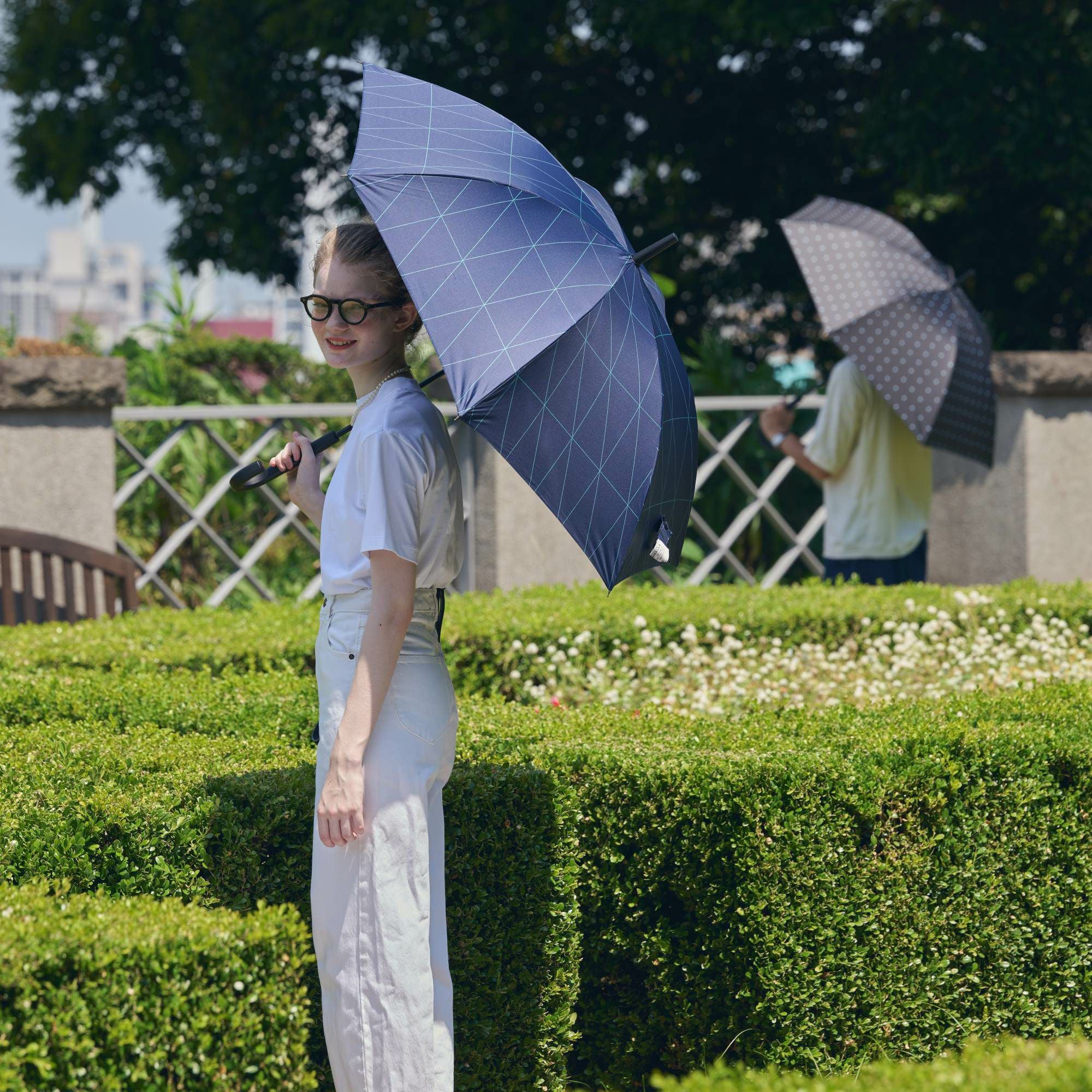 日傘 ラインアングル 《ALL IN UMBRELLA》 ユニセックス 晴雨兼用 長傘