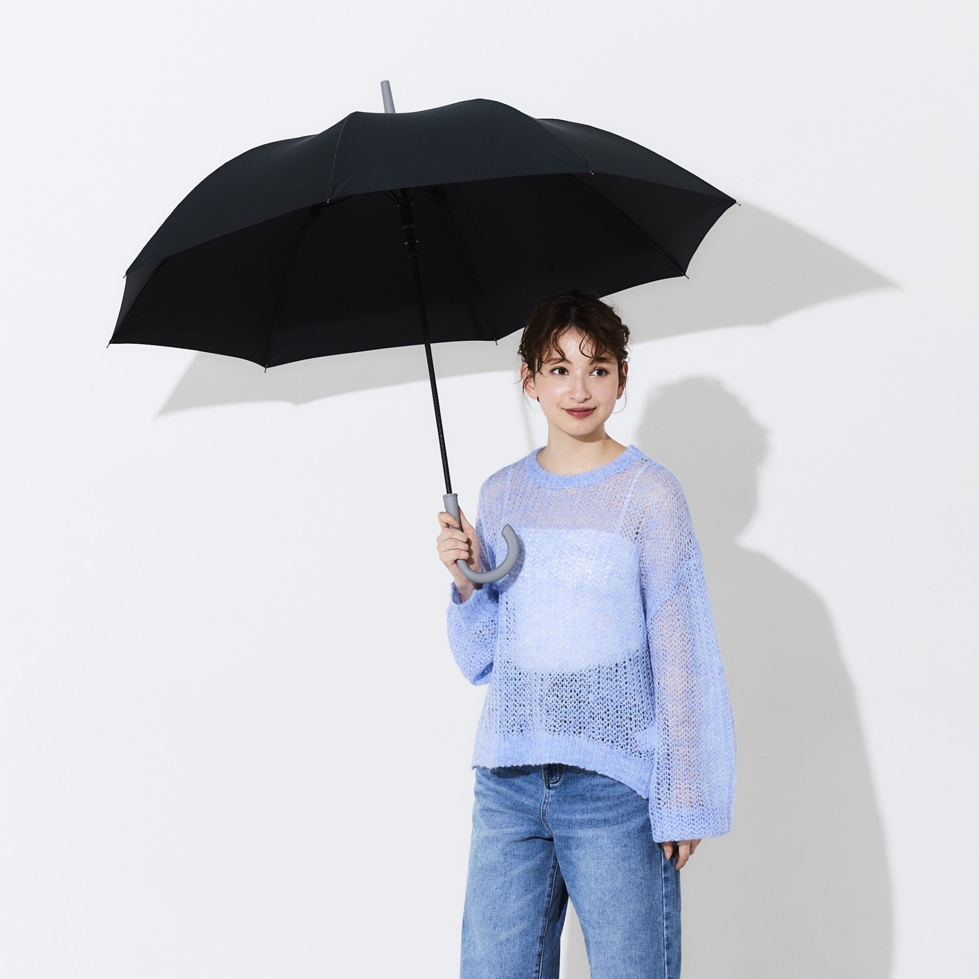 雨傘 《ever DRY》 無地 ユニセックス 大判耐風ジャンプ傘 RJ956