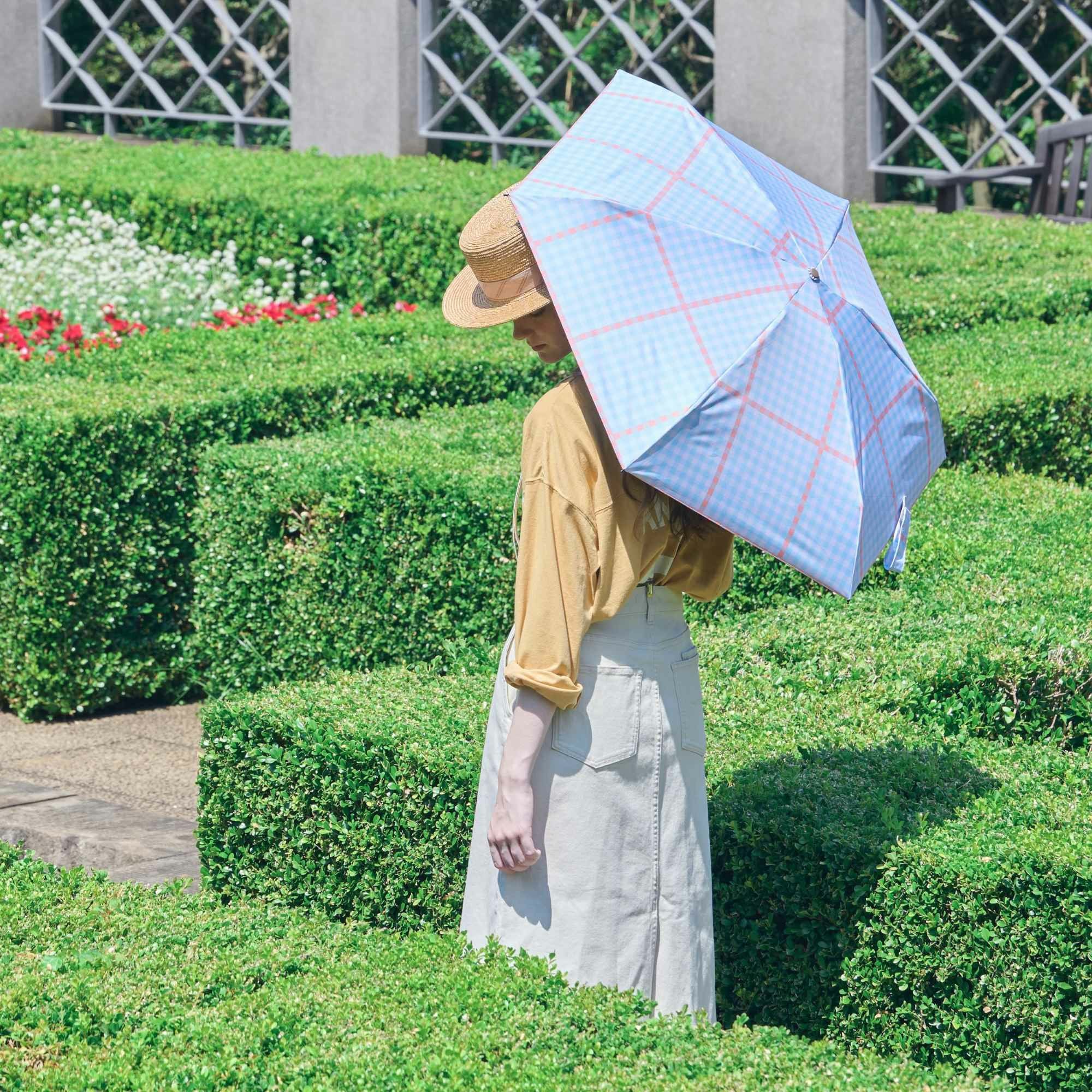 日傘 ダブルチェック 《ALL IN UMBRELLA》 minicolo 晴雨兼用