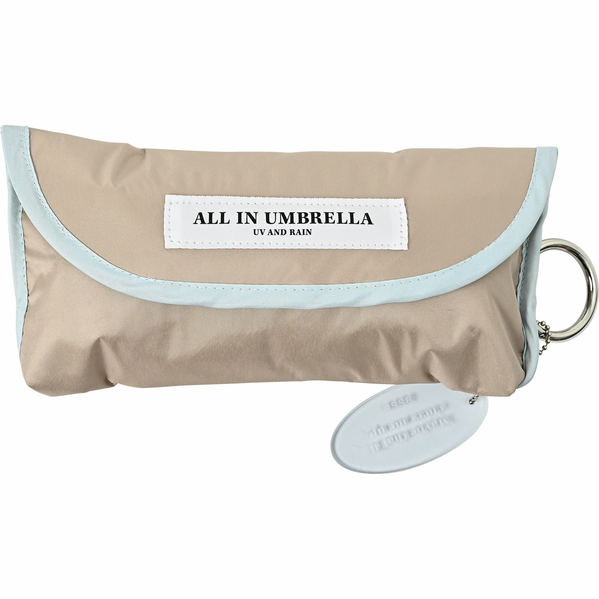 日傘 パイピング 《ALL IN UMBRELLA》 ポーチ付き 晴雨兼用 折りたたみ
