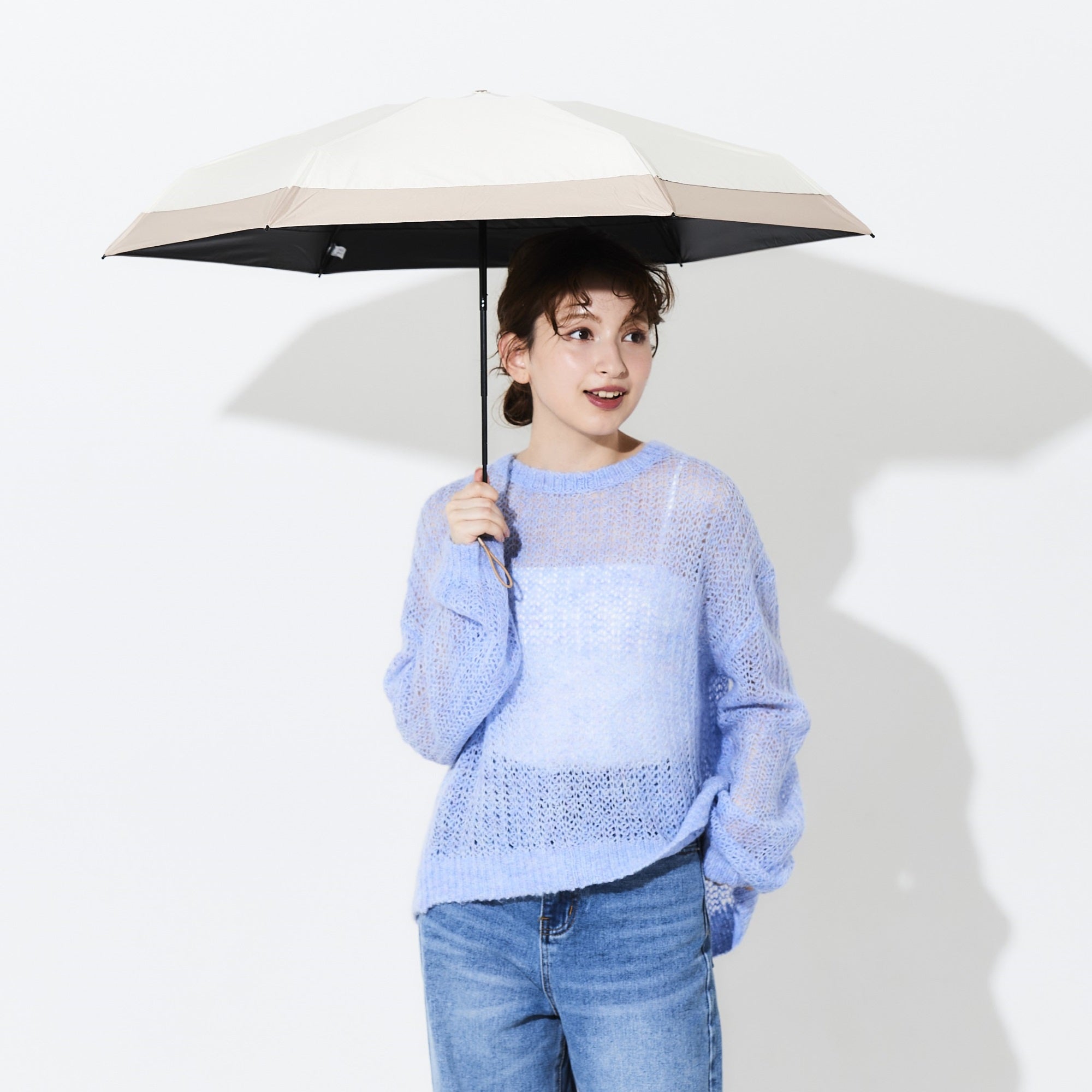 日傘 切継 《ALL IN UMBRELLA》 ポーチ付き 晴雨兼用 折りたたみ傘