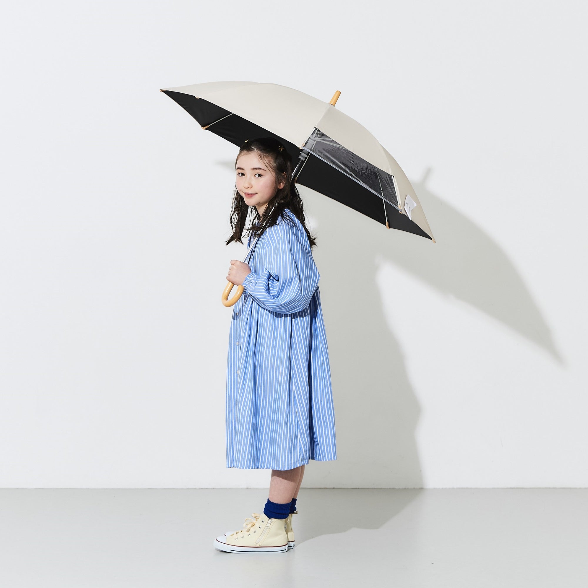 WEB限定】 日傘 《東レ サマーシールド生地使用》 無地 キッズ 手開き